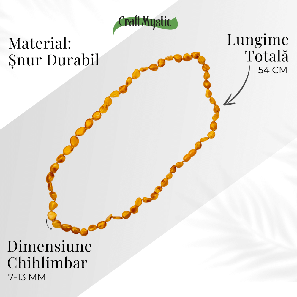 Colier Energetic din Chihlimbar Galben Natural – Protectie, Vitalitate si Lumină Calda Interioara [5]