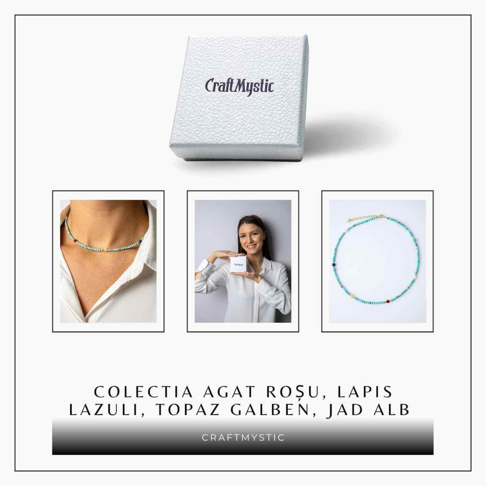 Colier Choker cu Turcoaz, Perle Naturale si Pietre Semipretioase – Energie Pozitiva si Armonie Interioara [8]