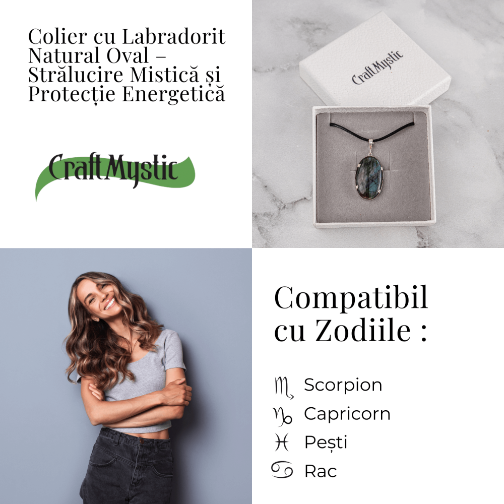 Colier cu Labradorit Oval – Stralucire Mistica si Protectie Energetica [4]