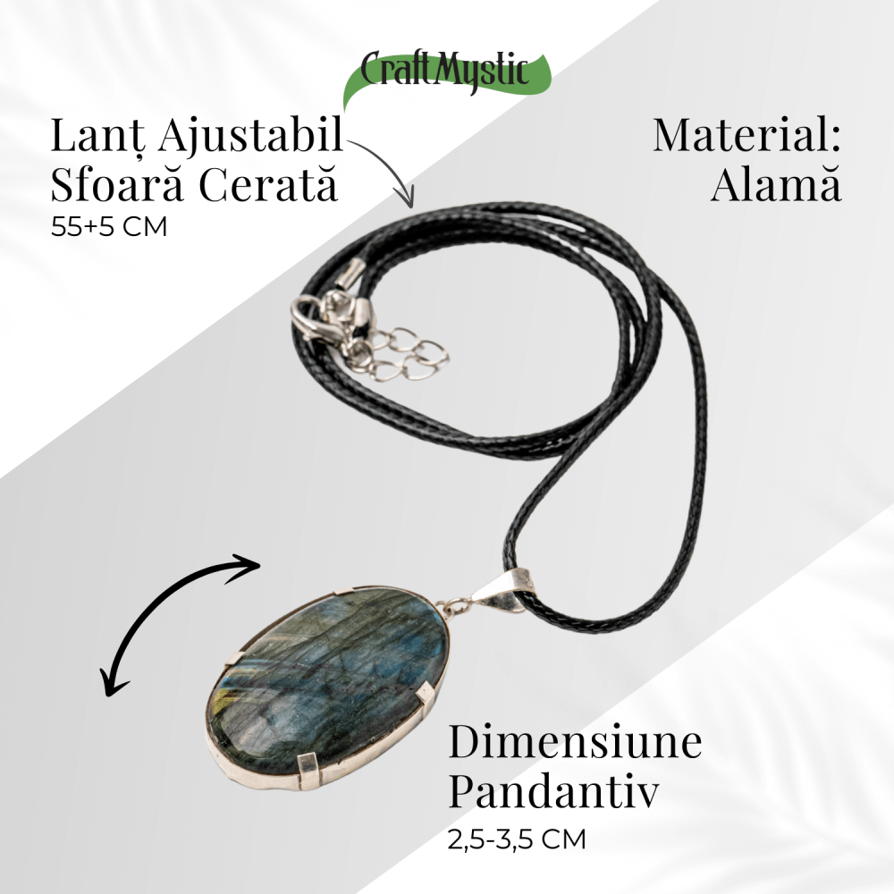 Colier cu Labradorit Oval – Stralucire Mistica si Protectie Energetica [5]