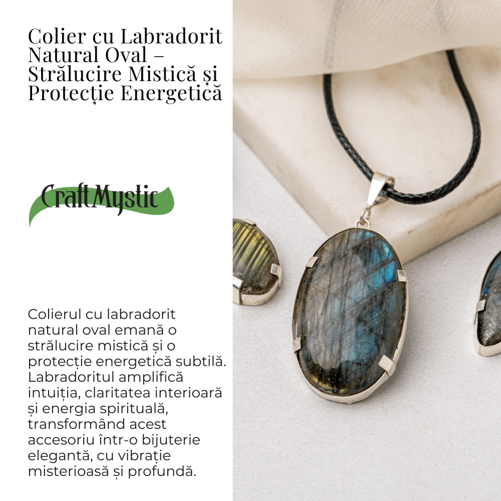 Colier cu Labradorit Oval – Stralucire Mistica si Protectie Energetica [3]
