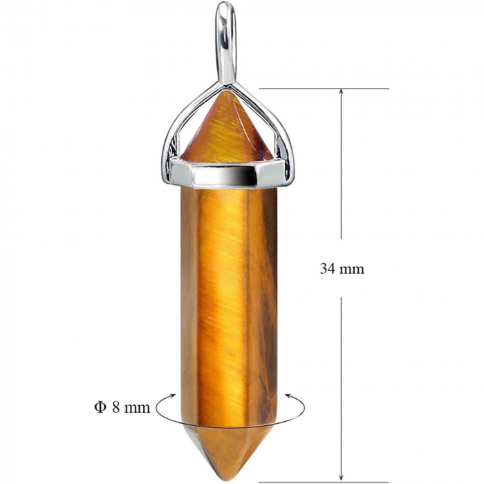 Colier cu pandantiv hexagonal din cristal ochi de tigru - O piatra semipretioasa care reprezinta protectie si ajuta la vindecarea energiei spirituale [2]