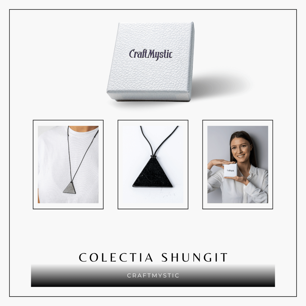 Colier cu Pandantiv Triunghiular din Shungit Natural – Protectie Energetica si Echilibru Interior [8]