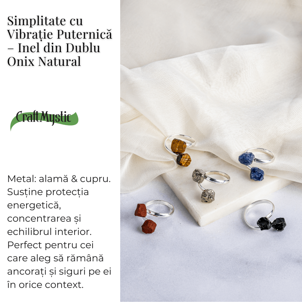 Simplitate cu vibratie puternica – Inel din dublu onix natural [3]