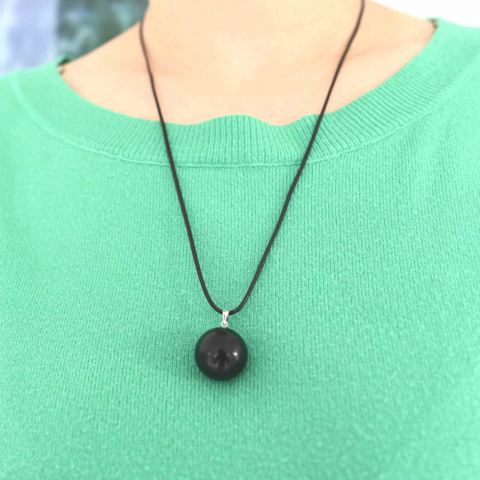 Colier cu piatra semipretioasa rotunda - pandantiv din pietre prețioase naturale mixte 7 Chakre - Copie [2]