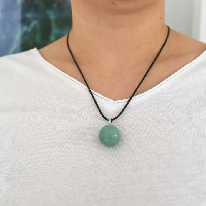 Colier cu piatra semipretioasa rotunda - pandantiv din pietre prețioase naturale mixte 7 Chakre - Copie [2]