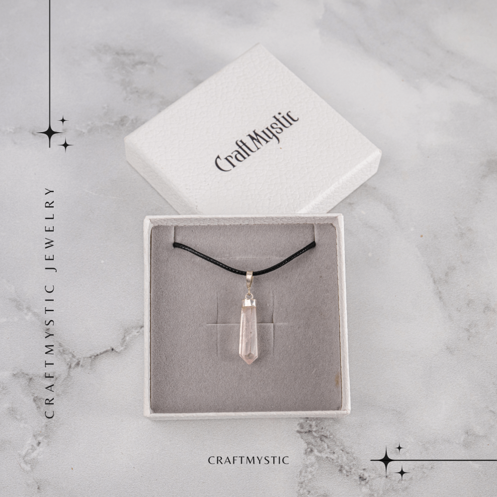 Colier Cuart Roz in Forma de Varf – Energie a Iubirii si Vindecare Delicata [7]