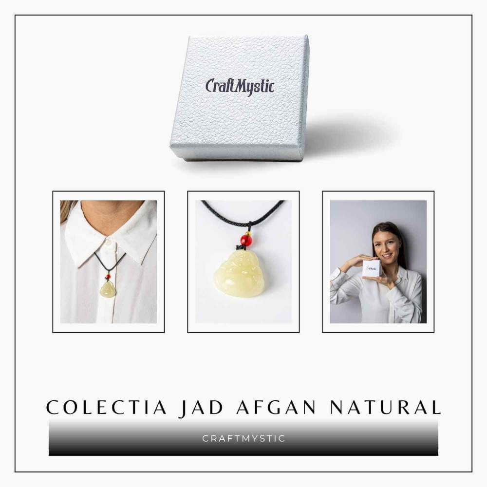 Colier Jad Afgan Natural cu Pandantiv Buddha Maitreya – Intelepciune si Protectie [8]