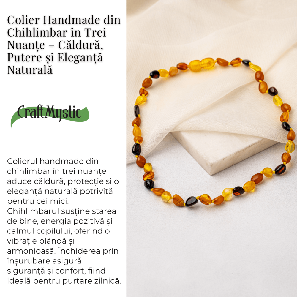 Colier Natural din Chihlimbar Multicolor – Galben si Maro Rosiatic pentru Protectie, Energie si Echilibru [2]