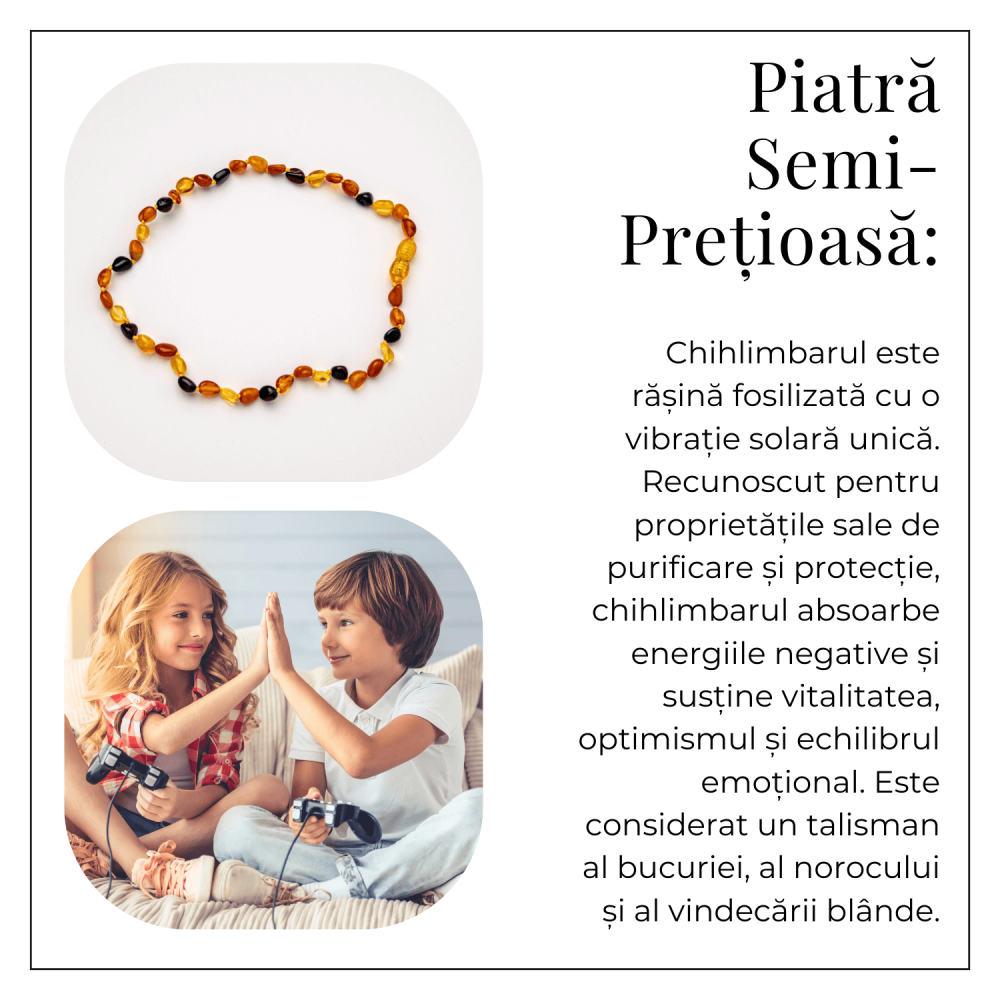 Colier Natural din Chihlimbar Multicolor – Galben si Maro Rosiatic pentru Protectie, Energie si Echilibru [6]