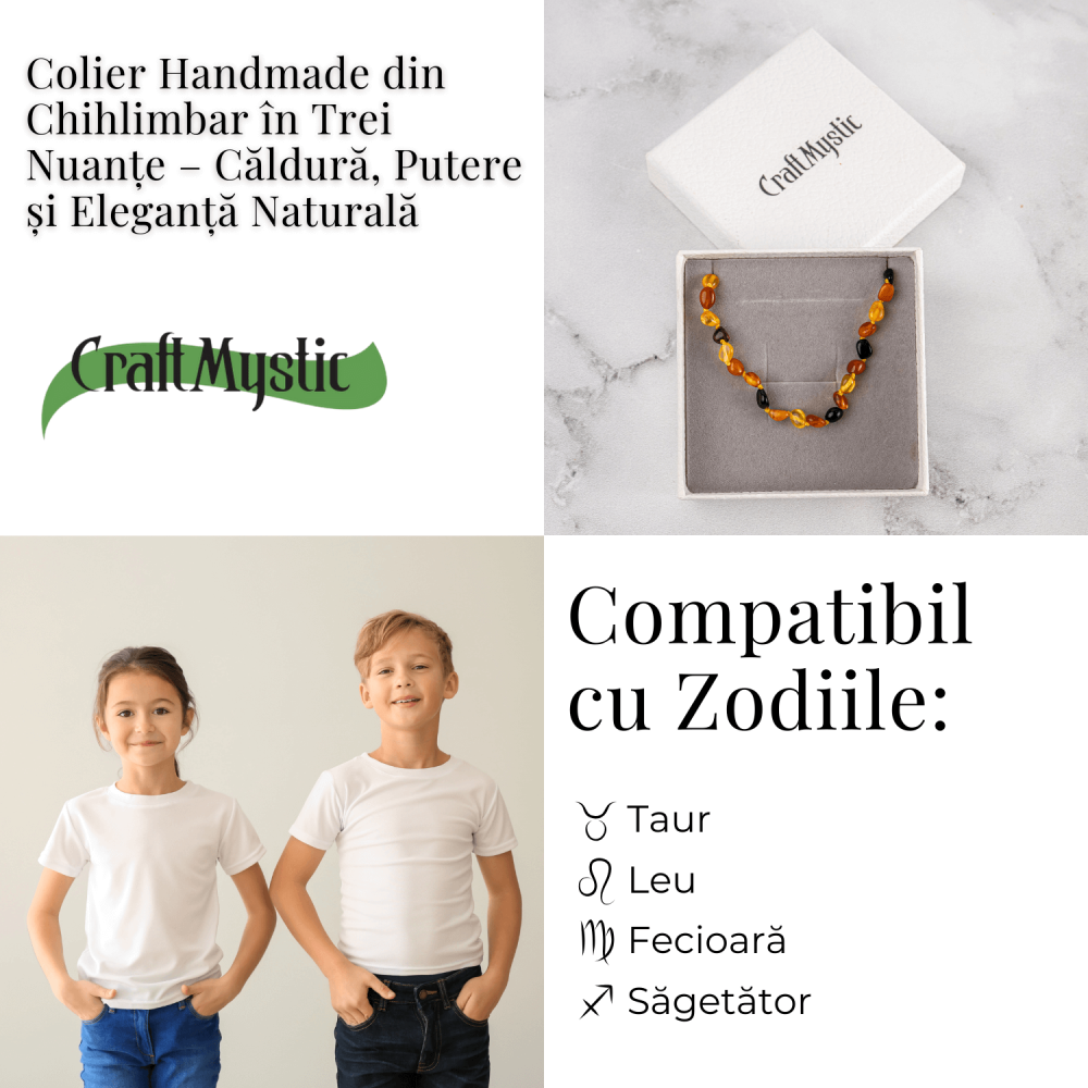 Colier Natural din Chihlimbar Multicolor – Galben si Maro Rosiatic pentru Protectie, Energie si Echilibru [4]