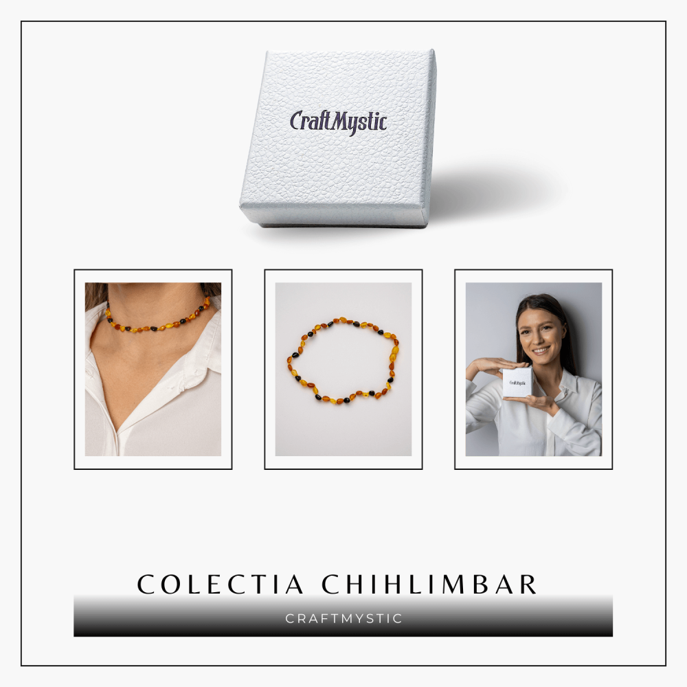 Colier Natural din Chihlimbar Multicolor – Galben si Maro Rosiatic pentru Protectie, Energie si Echilibru [8]