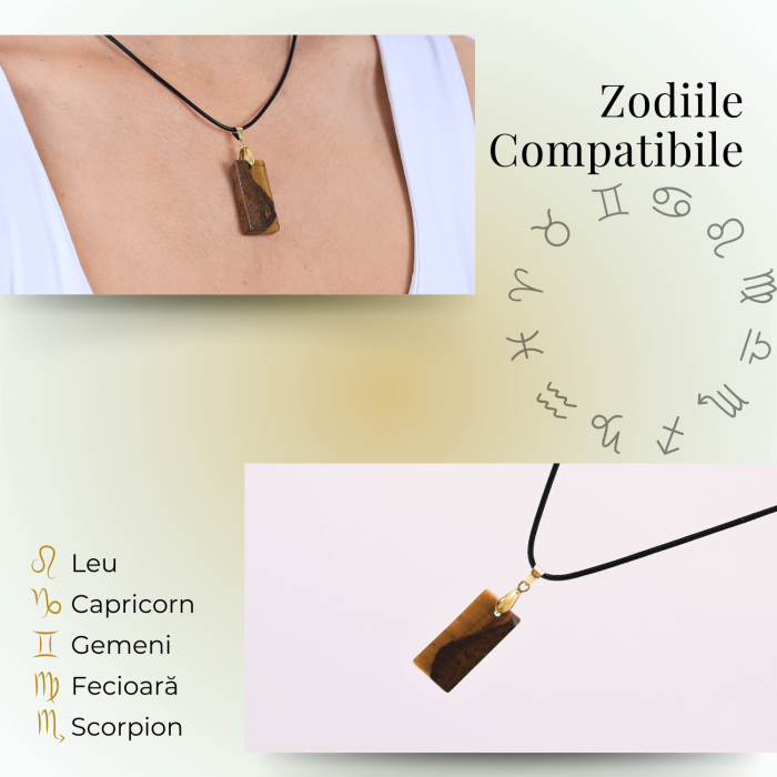 Colier cu Ochi de Tigru forma neregulata pentru Protectie si Energie Pozitiva [5]