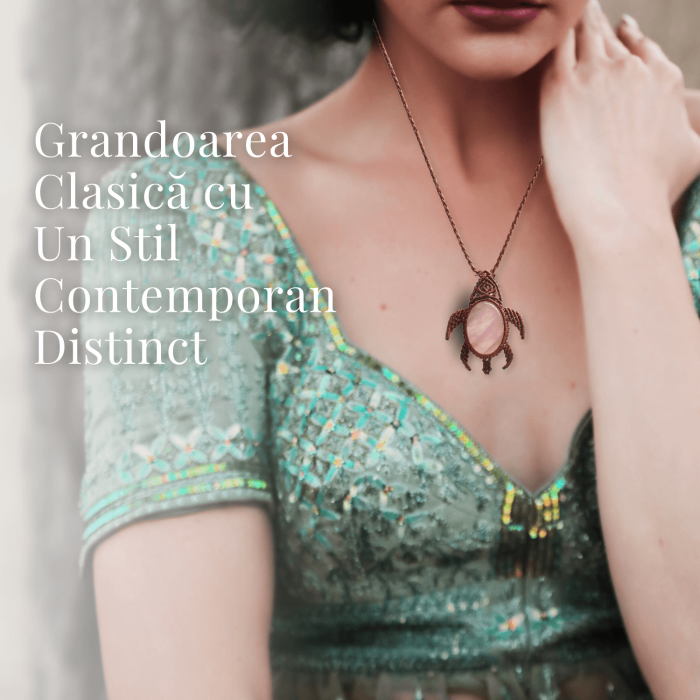 Colier Ajustabil Handmade cu Cristal de Cuart Roz in Broscuta Impletita – Lungime Maxima 45 cm [5]