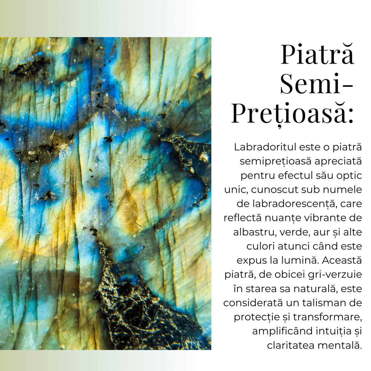 Colier Auriu Ajustabil cu Pandantiv Labradorit Lacrima pentru Protectie [9]