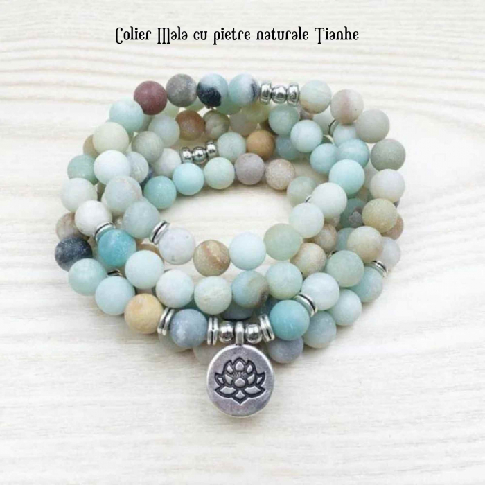 Colier - Bratara Mala cu 108 Margele 8mm din Pietre Naturale Tianhe Claritate Mentala, Protectie energii negative [3]