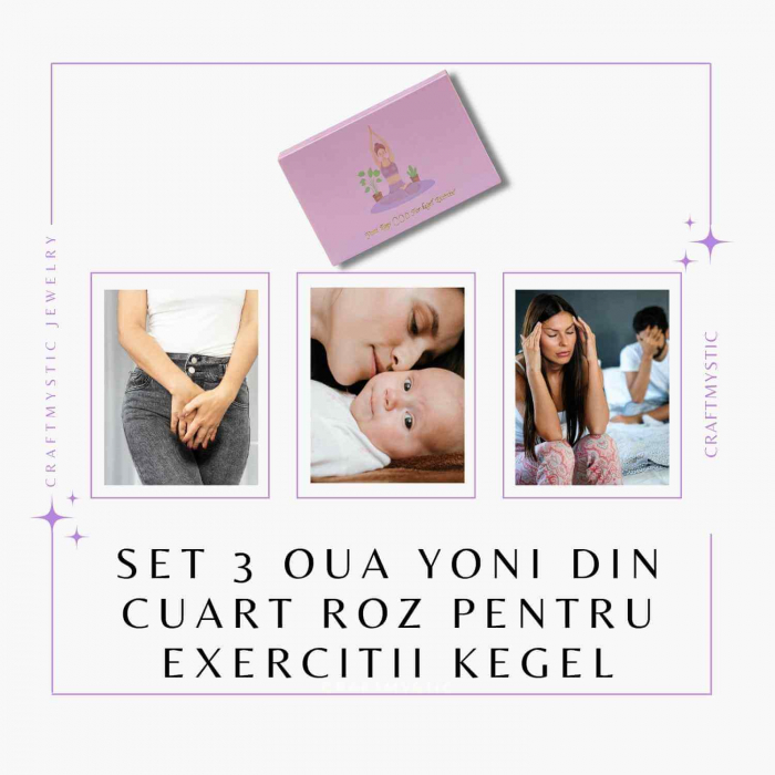 Set 3 Oua Yoni din Cuart Roz – Echilibru și Forță Interioară [6]