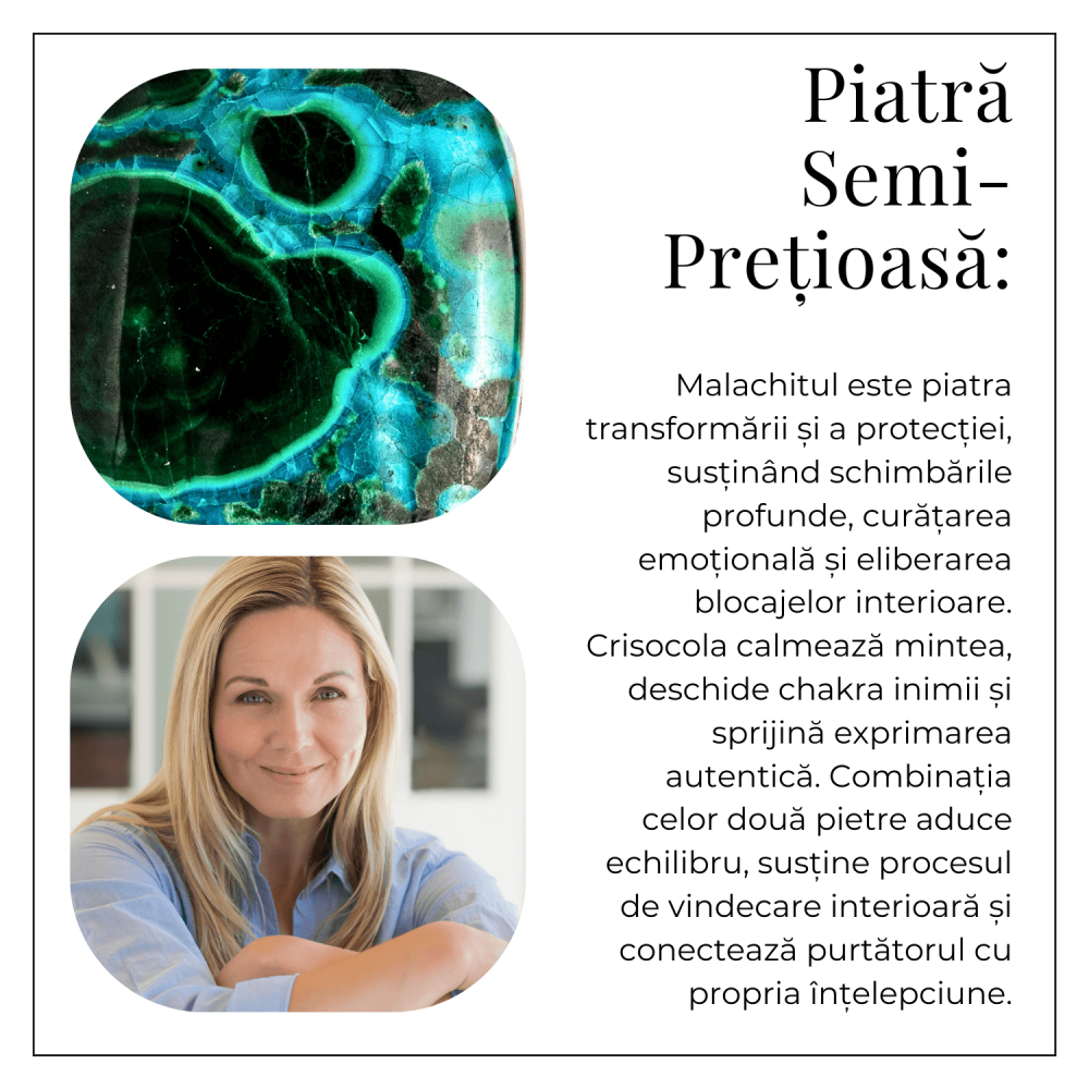 Colier Malachit si Crisocola – Protectie si Echilibru pe Argint 925 [6]