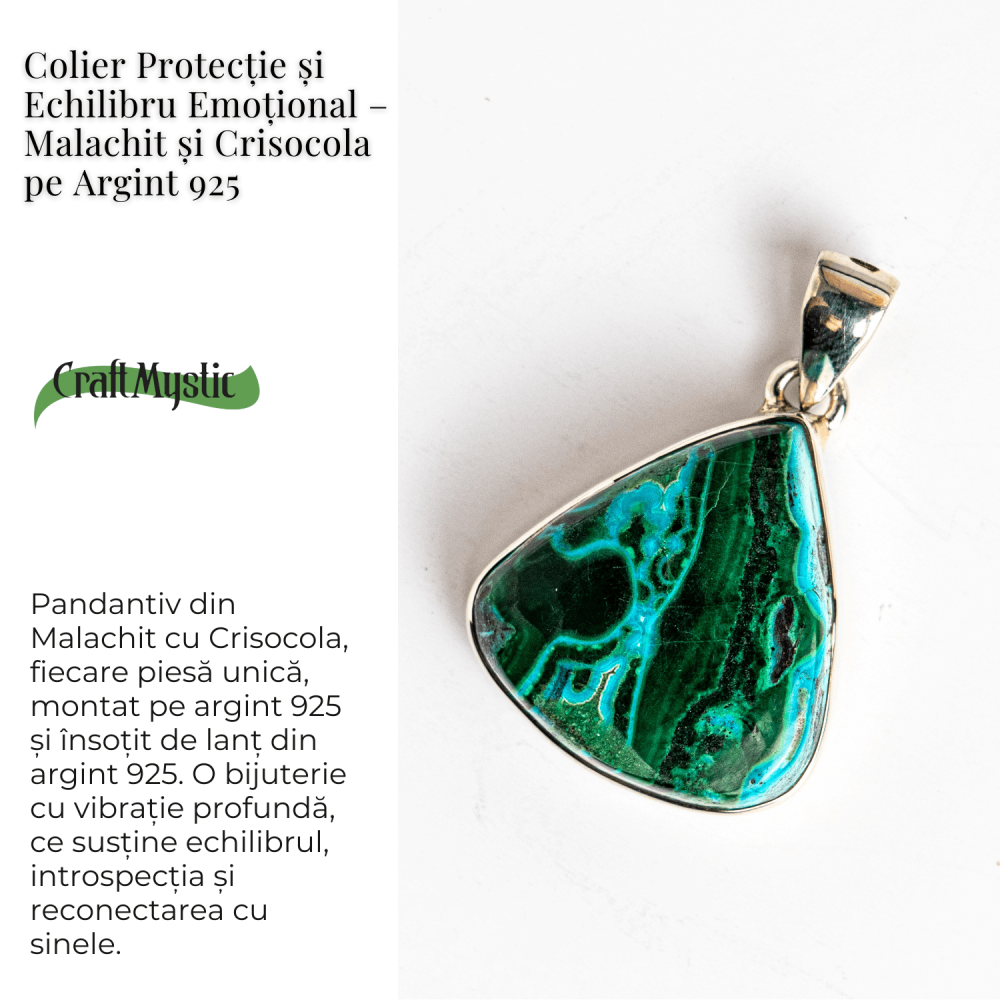 Colier Malachit si Crisocola – Protectie si Echilibru pe Argint 925 [5]