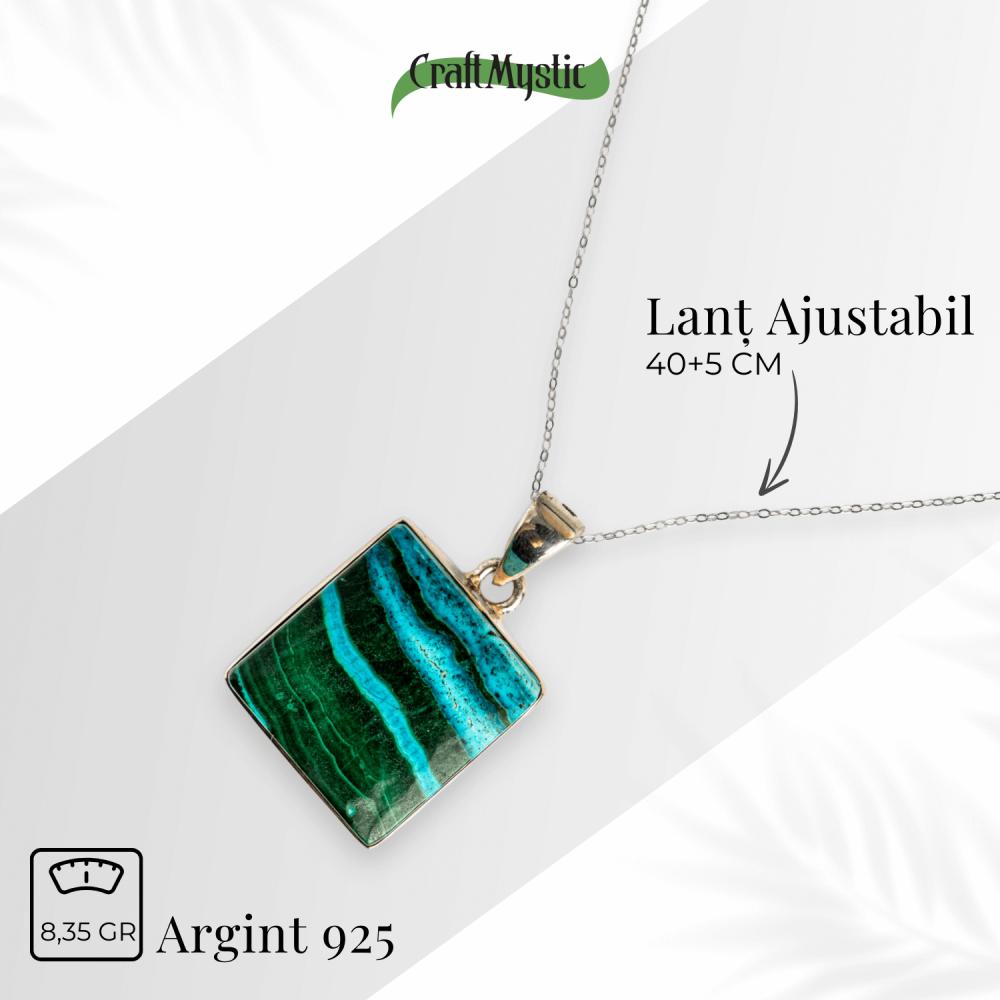Colier Malachit si Crisocola – Protectie si Echilibru pe Argint 925 [4]