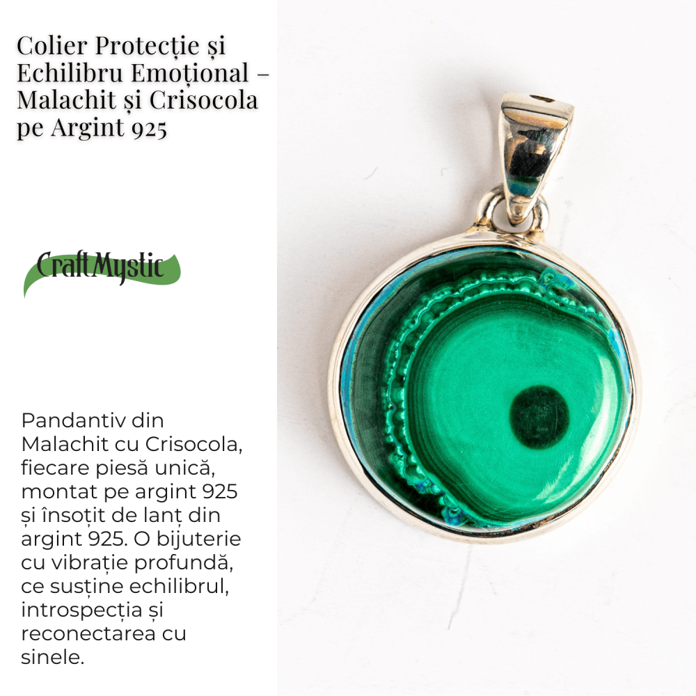 Colier Malachit si Crisocola – Protectie si Echilibru pe Argint 925 [5]