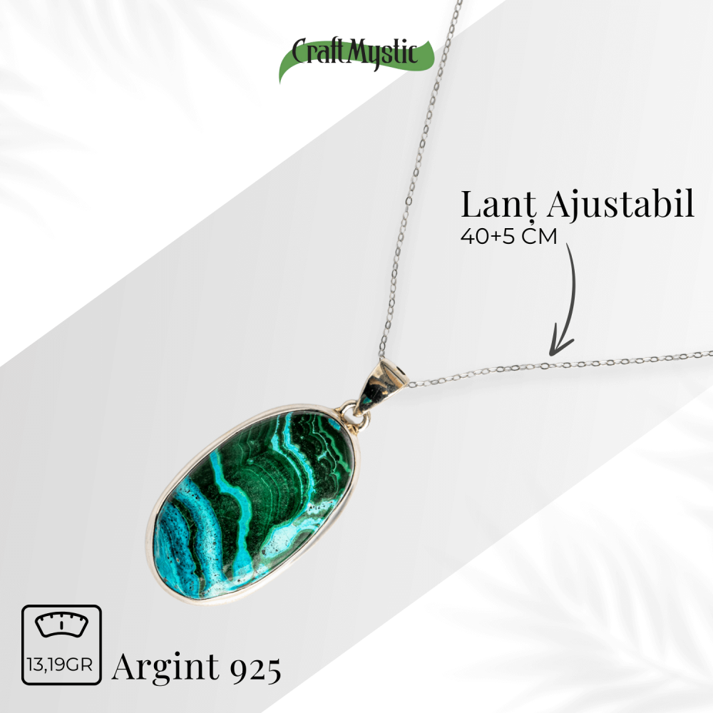 Colier Malachit si Crisocola – Protectie si Echilibru pe Argint 925 [5]