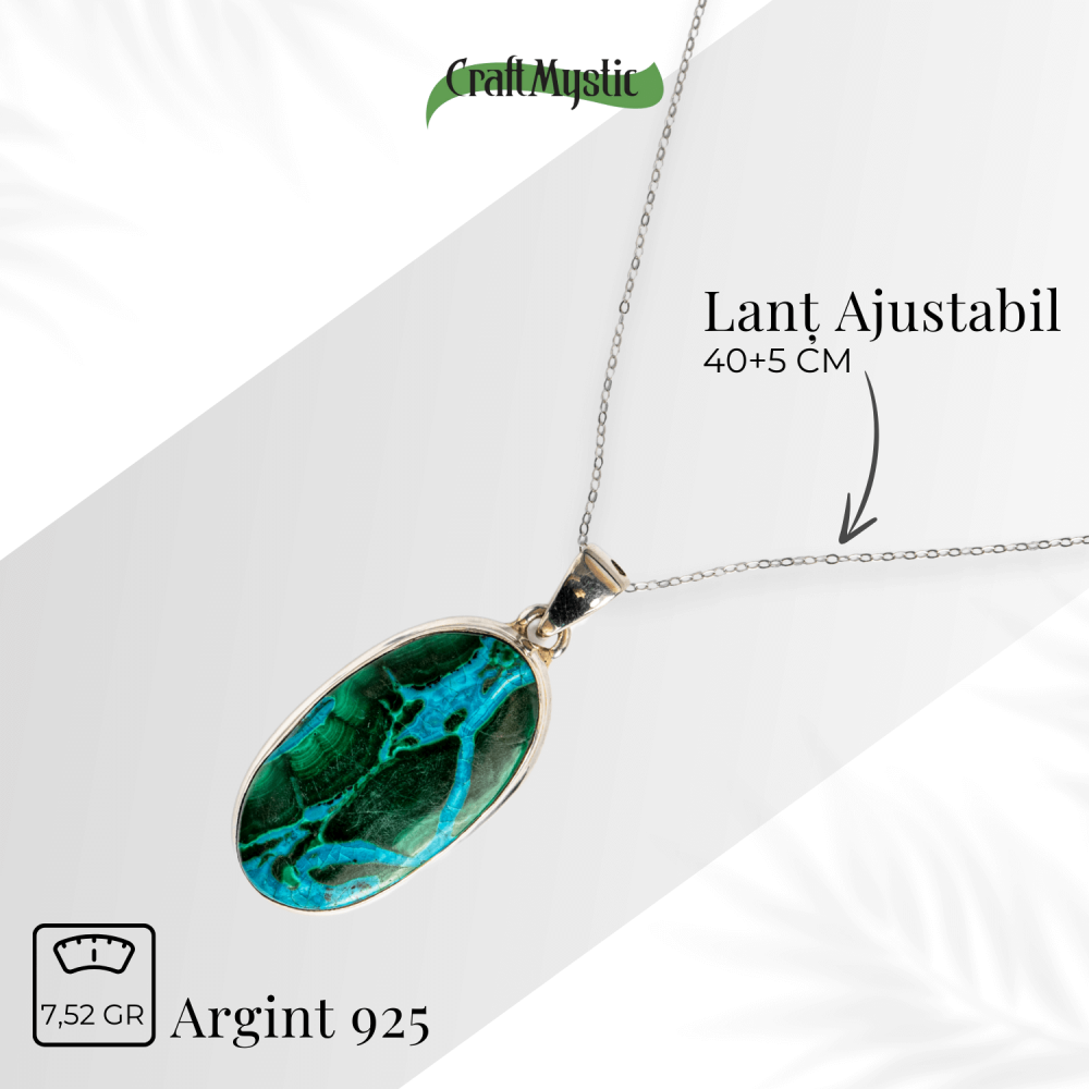 Colier Malachit si Crisocola – Protectie si Echilibru pe Argint 925 [5]