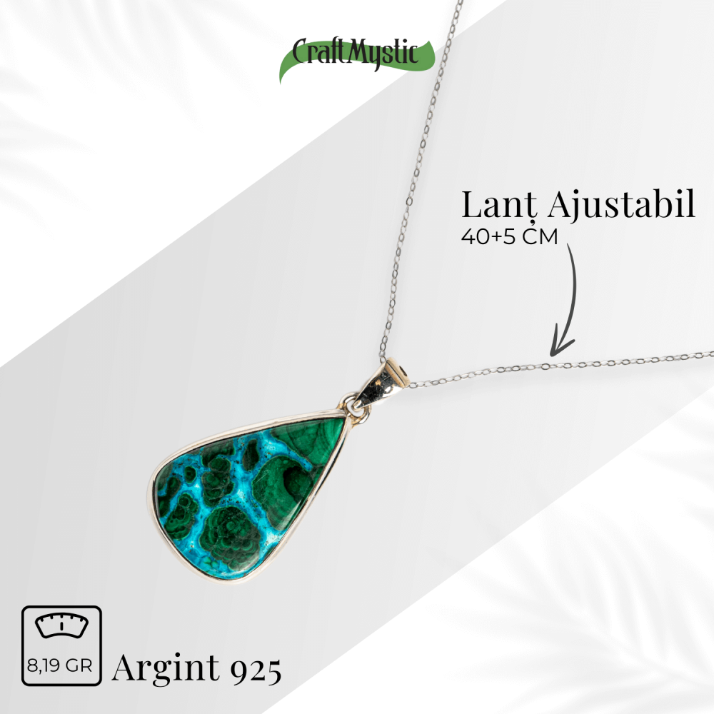 Colier Malachit si Crisocola – Protectie si Echilibru pe Argint 925 [4]