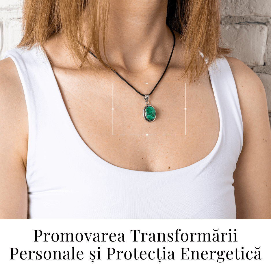 Colier ajustabil cu pandantiv oval din Malachit Natural – Protectie si Echilibru Energetic [2]