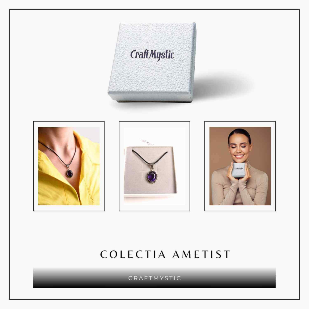 Colier Ametist Fatetat Oval Floare – Eleganta si Calm Interior [7]