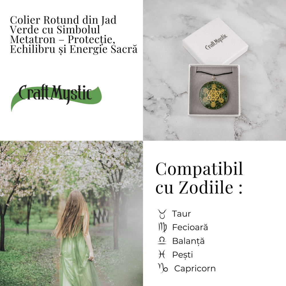 Pandantiv Orgon Verde cu Simbol Metatron – Protectie Energetica, Echilibru si Conexiune Sacra [5]