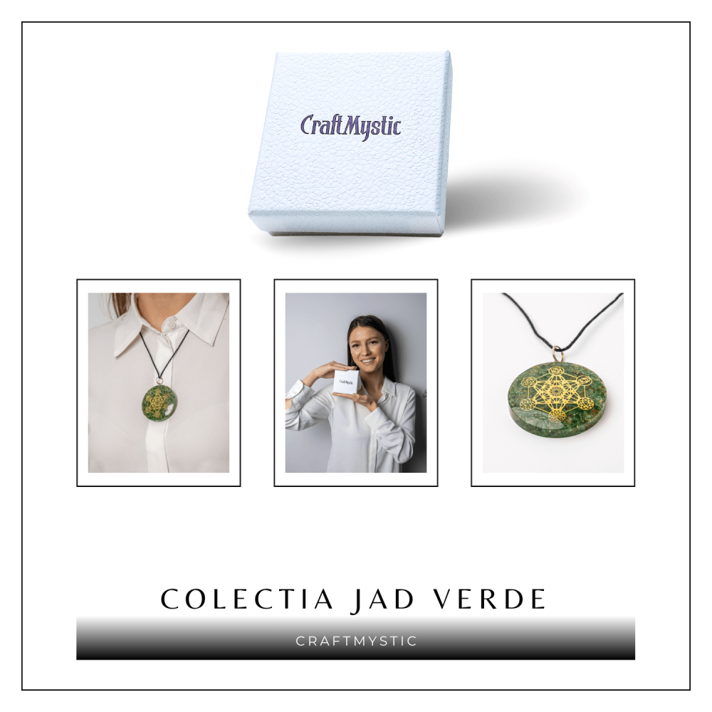 Pandantiv Orgon Verde cu Simbol Metatron – Protectie Energetica, Echilibru si Conexiune Sacra [8]