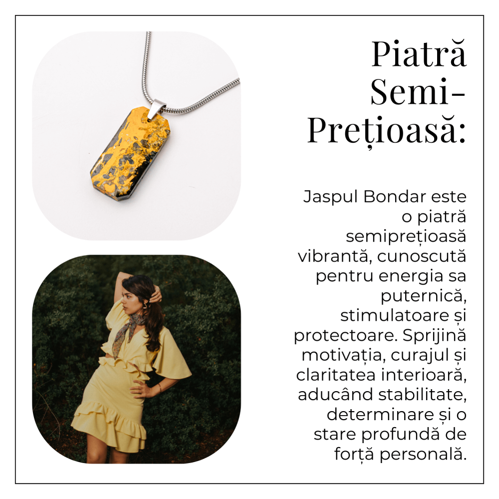 Colier Titanium cu Jasp Bondar Dreptunghiular – Energie Vibranta si Forta Interioara [6]