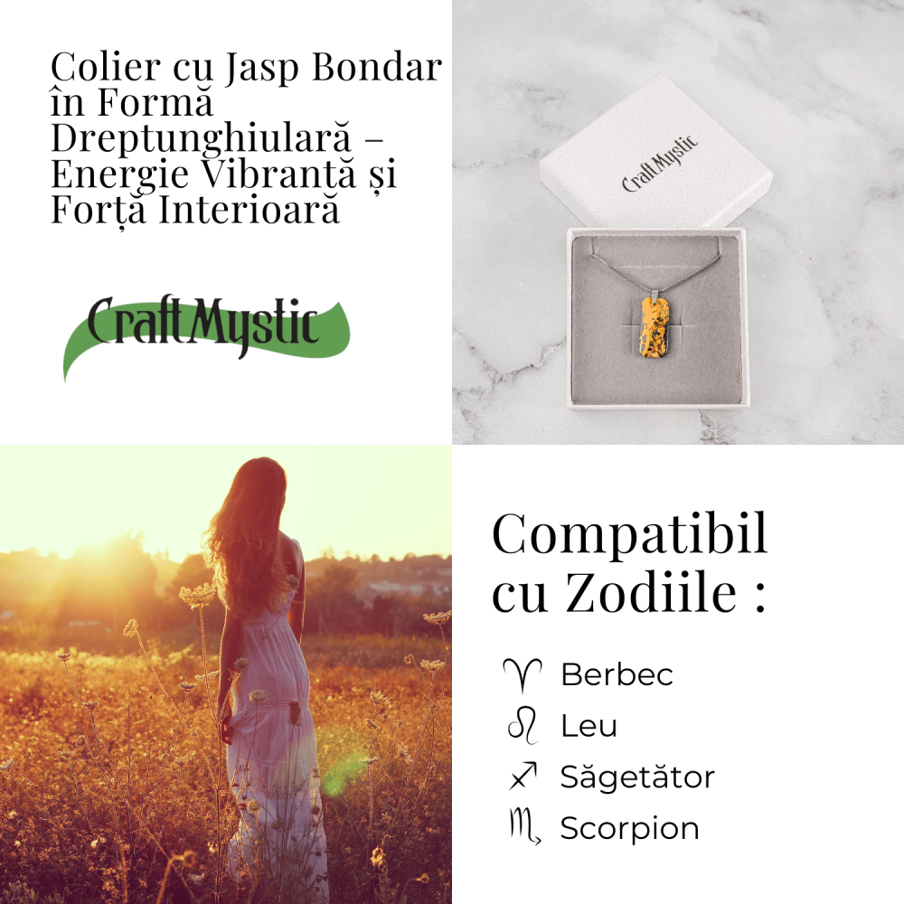 Colier Titanium cu Jasp Bondar Dreptunghiular – Energie Vibranta si Forta Interioara [4]
