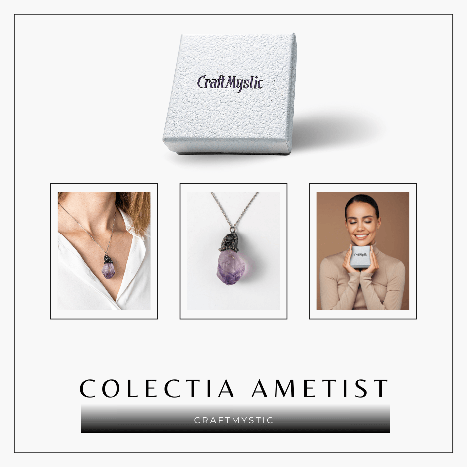 Colier vintage varf Ametist Brut – Claritate Mentala si Protectie [7]