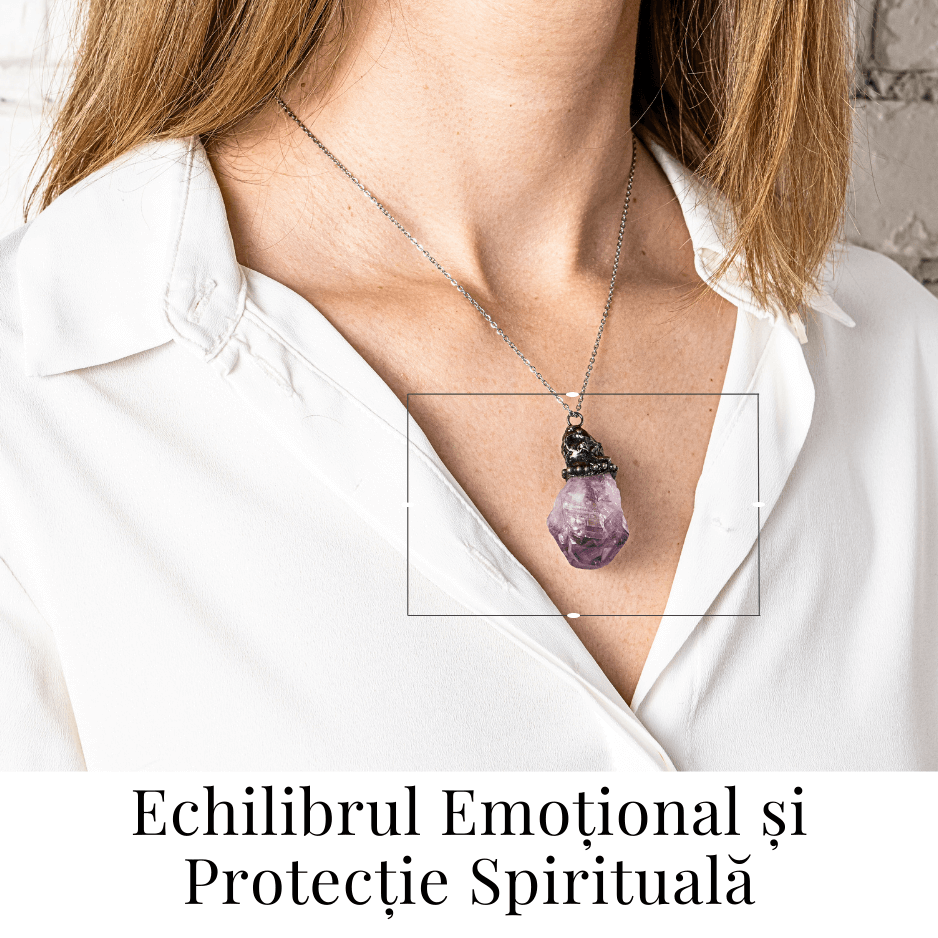 Colier vintage varf Ametist Brut – Claritate Mentala si Protectie [2]