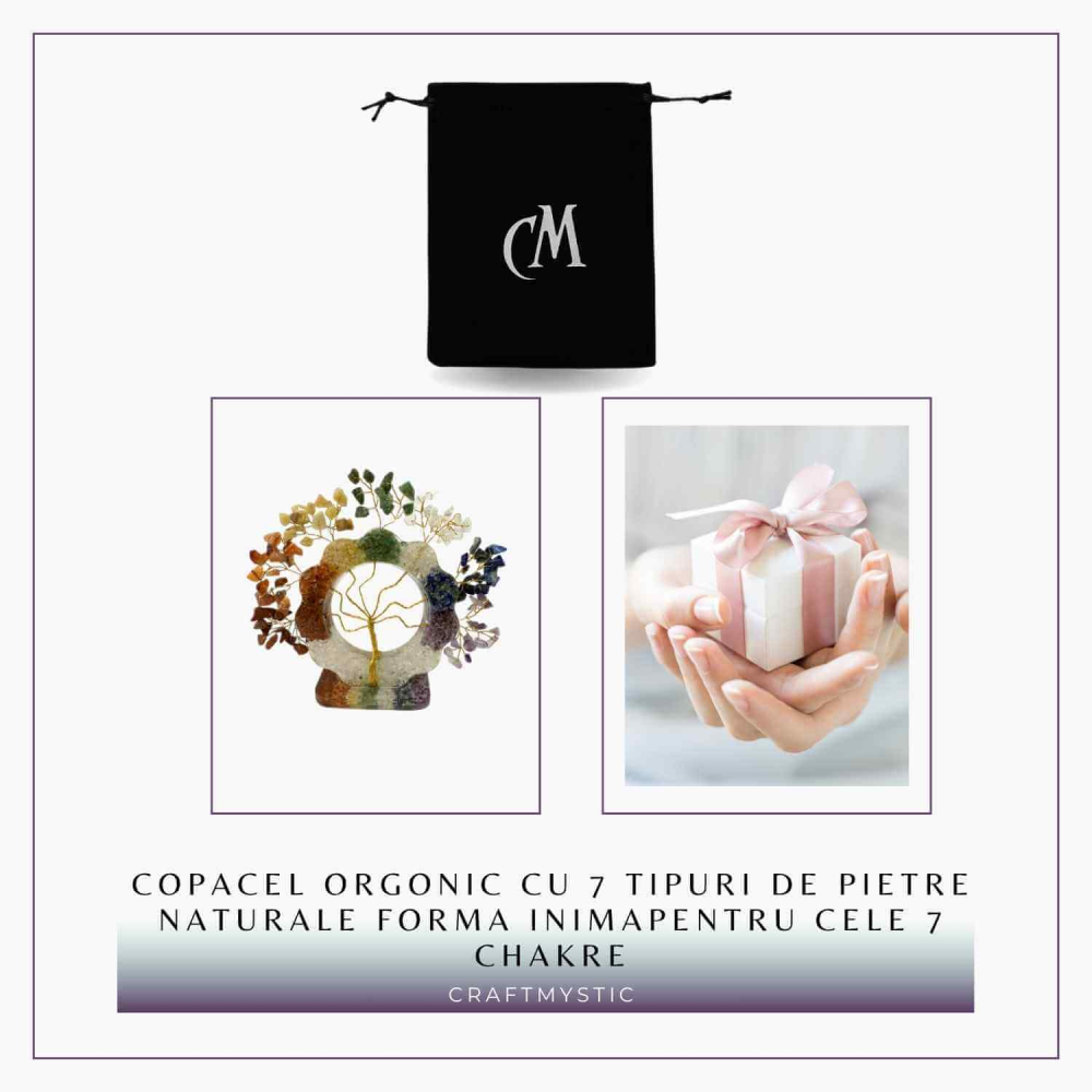 Copacel Orgonic Floare cu 7 Pietre Naturale – Echilibru Chakre 15x15 cm [4]