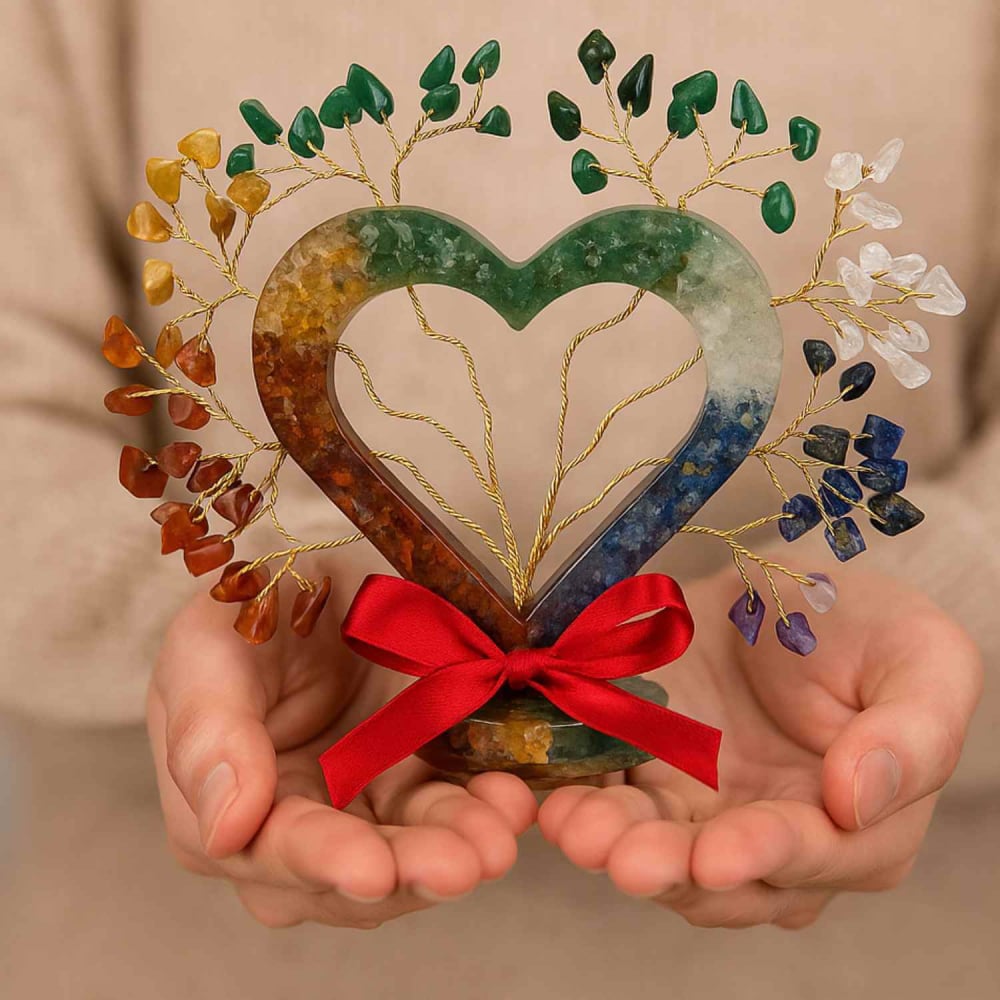 Copacel Orgon cu 7 Pietre Naturale – Forma Inima pentru Echilibrarea Chakrelor [8]