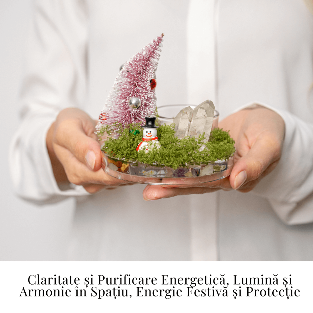 Suport Lumanare cu Cuart Transparent – Claritate, Lumină si Energie Festiva [2]