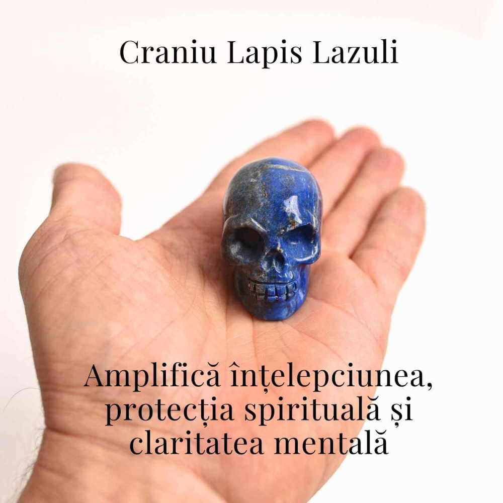 Craniu Sculptat Manual din Lapis Lazuli - Claritate si Protectie [2]