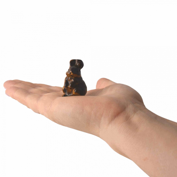 Figurina 4 cm cu forma de iepure sculptata manual din aventurina verde naturala - Cristale si pietre vindecatoare semipretioase cu animale [2]