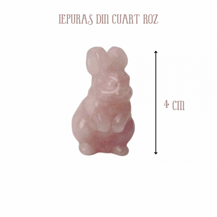 Figurina 4 cm cu forma de iepure sculptata manual din aventurina verde naturala - Cristale si pietre vindecatoare semipretioase cu animale [3]