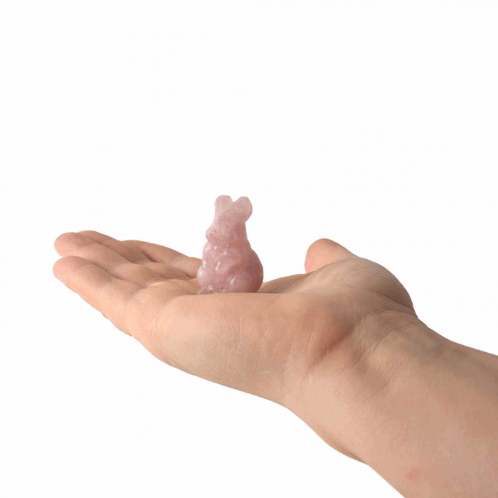 Figurina 4 cm cu forma de iepure sculptata manual din aventurina verde naturala - Cristale si pietre vindecatoare semipretioase cu animale [2]