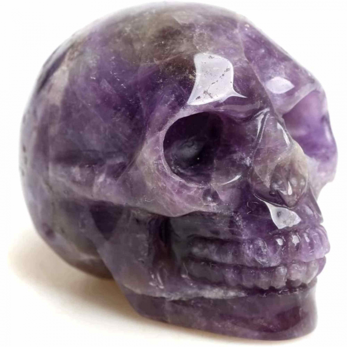Craniu 5 cm sculptat manual din cristal de Ametist piatra semipretioasa vindecatoare Figurina artistica pentru decor de Halloween, decoratiune pentru biroul de acasa [9]