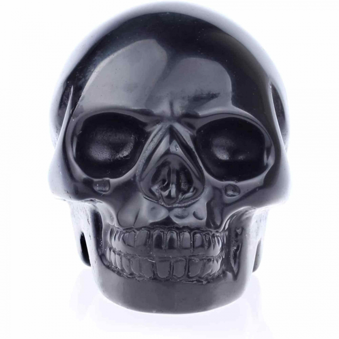 Craniu 5 cm sculptat manual din cristal de Obsidian piatra semipretioasa vindecatoare Figurina artistica pentru decor de Halloween, decoratiune pentru biroul de acasa [4]