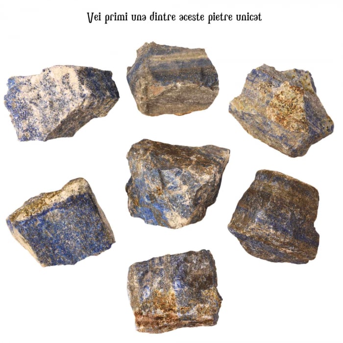 Cristal Natural Brut Lapis Lazuli - Piatra de Vindecare si Auto-Cunoastere, Dimensiuni 5-8 cm, Greutate 80-300 g [5]