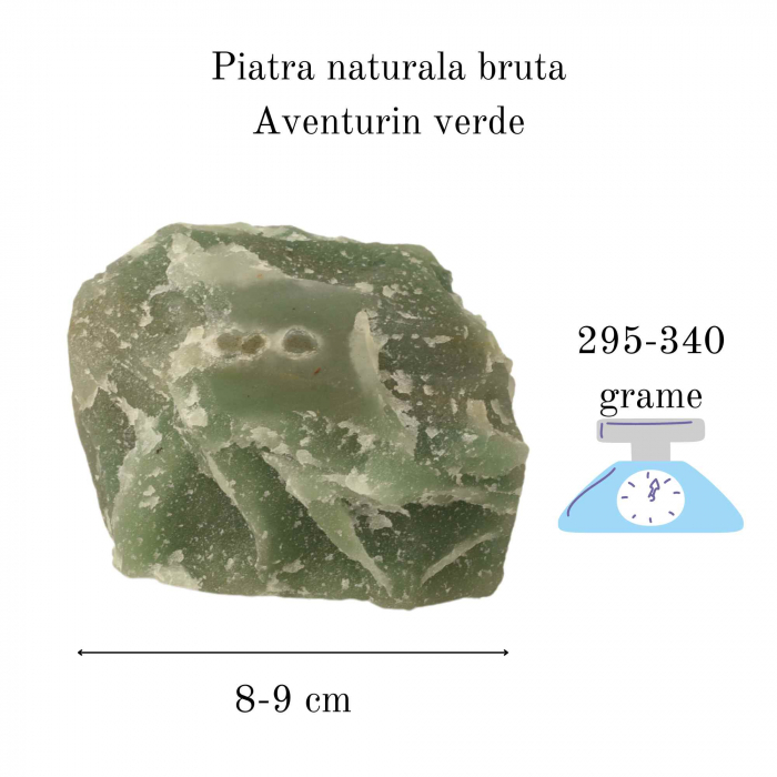 Cristal natural unicat Aventurin Verde pietre brute 9 cm - Pietre semipretioase pentru echilibru si calmare emotionala [2]