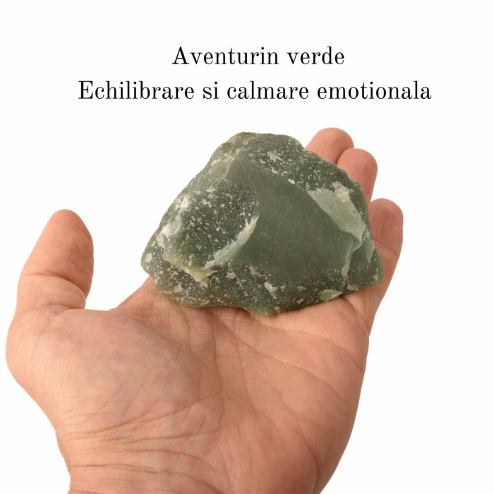 Cristal natural unicat Aventurin Verde pietre brute 9 cm - Pietre semipretioase pentru echilibru si calmare emotionala [10]