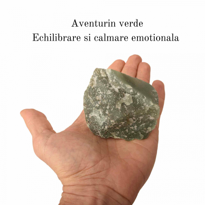 Cristal natural unicat Aventurin Verde pietre brute 9 cm - Pietre semipretioase pentru echilibru si calmare emotionala [12]