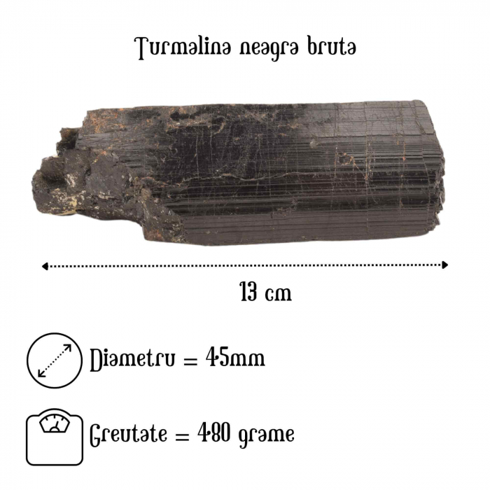 Cristal natural unicat de vindecare Turmalina neagra pietre brute 8-9 cm  - Pentru energie pozitiva, protectie [10]